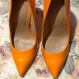 Orange Lamb Pumps